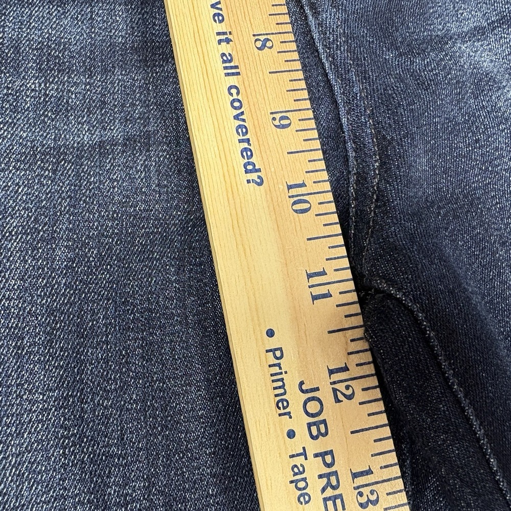 KanCan High Rise Button Fly Flare Jeans‎ Size 27 Dark Wash Raw Hem Stretch - Picture 9 of 10